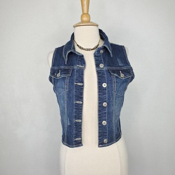 Amethyst Jean Harley Davidson Applique Vest, L (J) - Picture 3 of 12